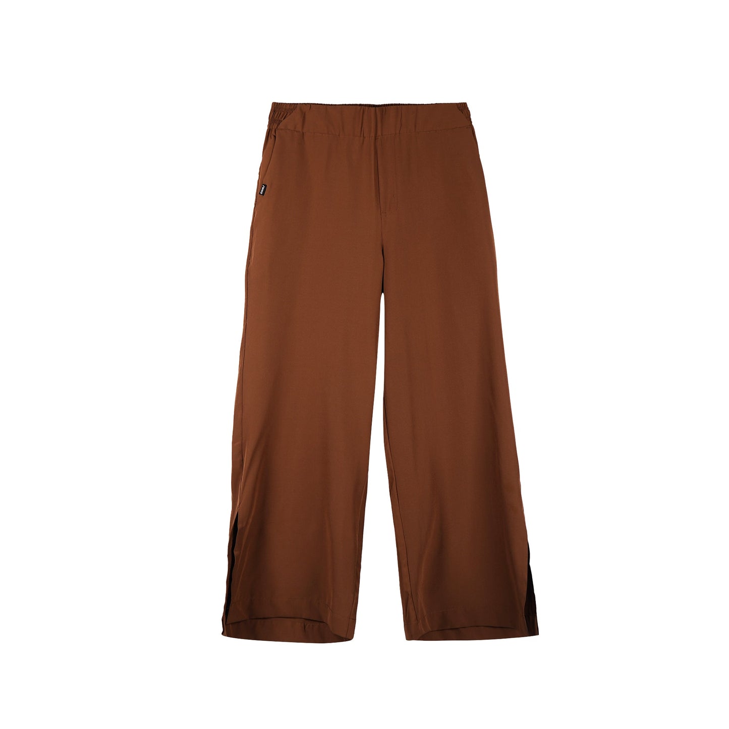 RRJ Ladies Basic Non-Denim Trouser Pants Wideleg Fitting Rinse Wash Fabric 158030 (Choco Brown)