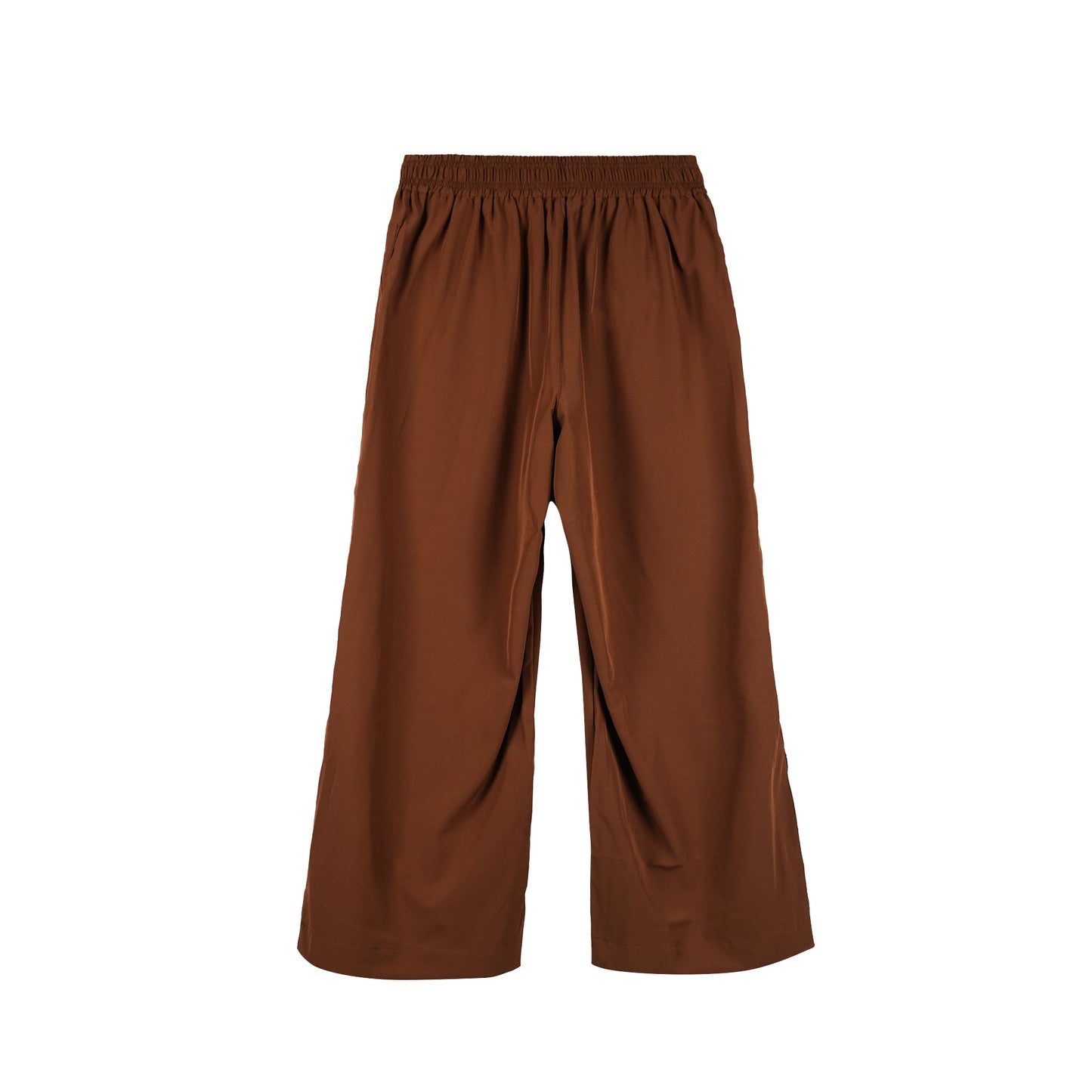 RRJ Ladies Basic Non-Denim Trouser Pants Wideleg Fitting Rinse Wash Fabric 158030 (Choco Brown)