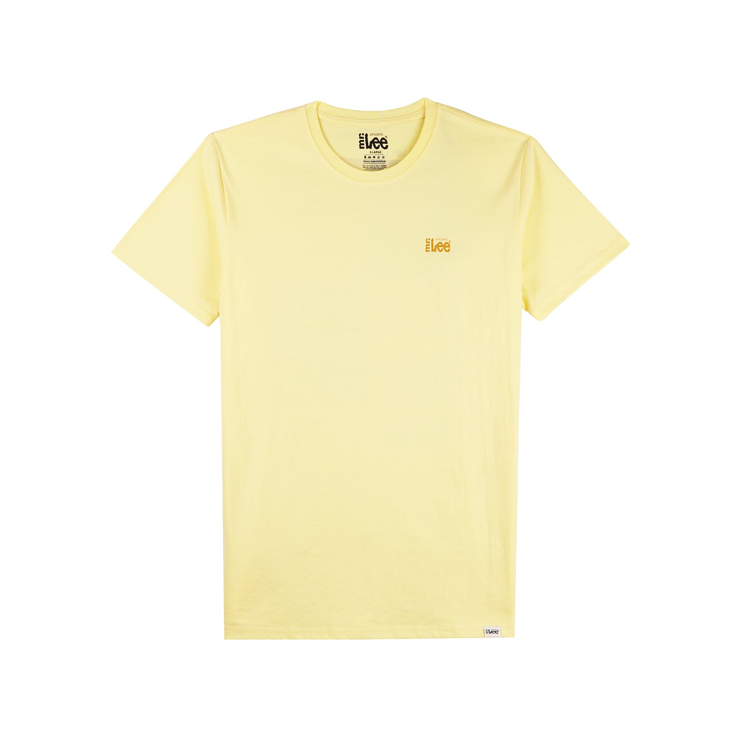 Stylistic Mr. Lee Men's Basic Tees with Back Print Semi body Fit 142699-U (Light Yellow)