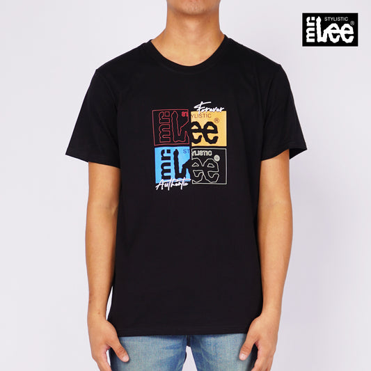 Stylistic Mr. Lee Men's Basic Tees Semi body Fit 154132-U (Black)