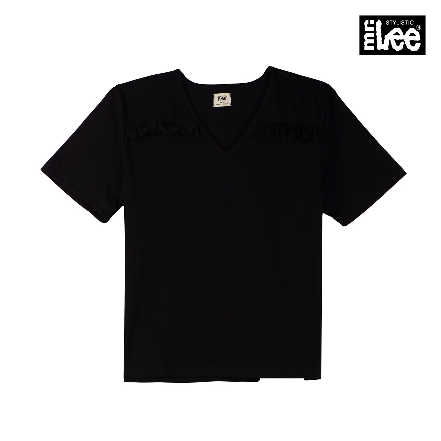 Stylistic Mr. Lee Ladies Basic Tees Boxy Fit 159074-U (Black)