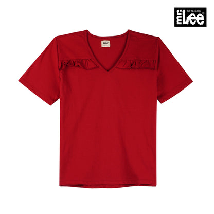 Stylistic Mr. Lee Ladies Basic Tees Boxy Fit 159074-U (Red)