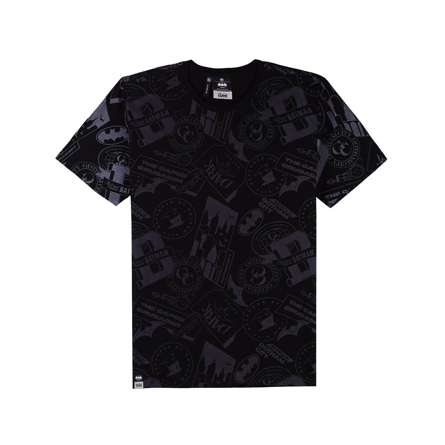 Stylistic Mr. Lee X Justice League All over Print Men's Basic Tees Semi body Fit 150103-U (Black)