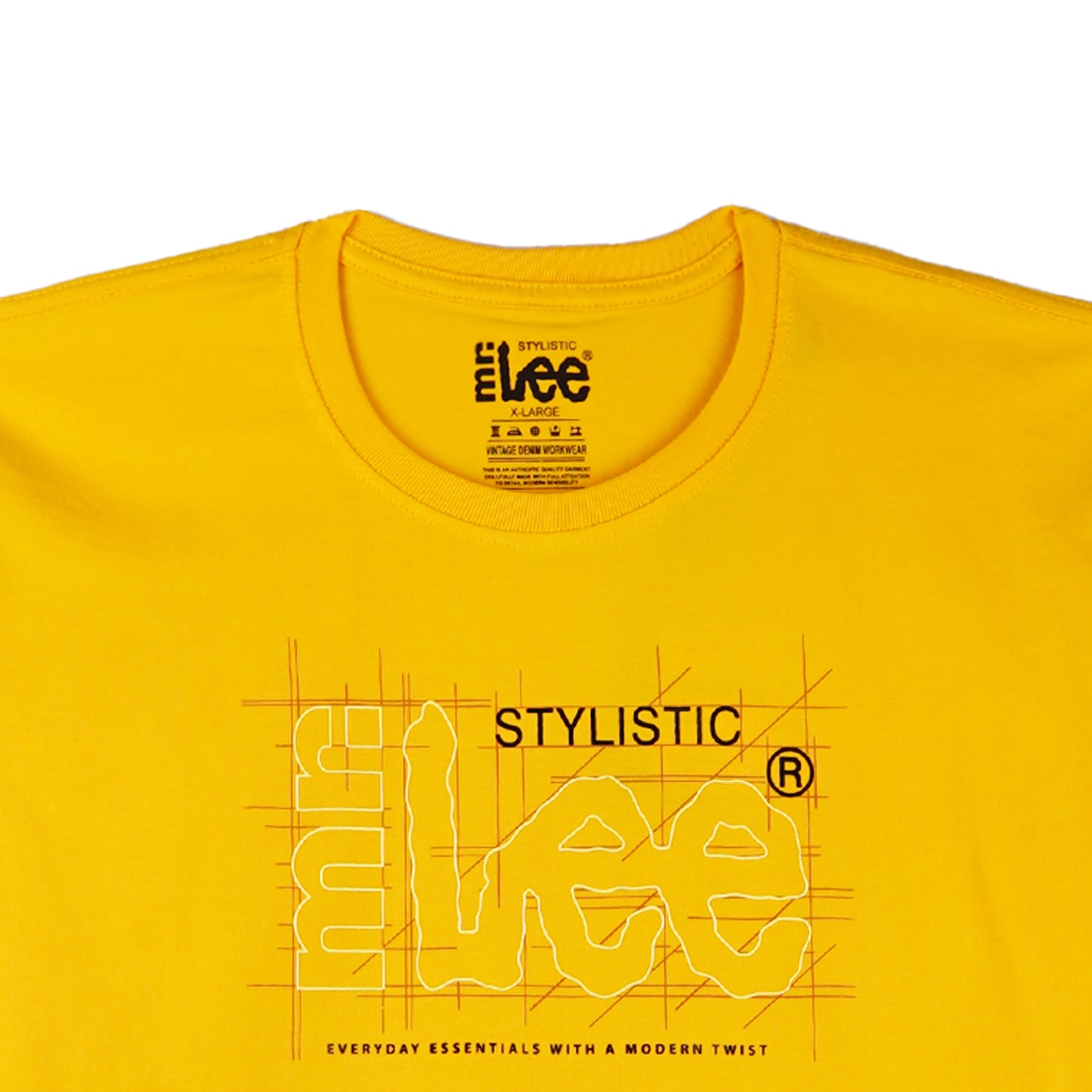 Stylistic Mr. Lee Men's Basic Tees Semi body Fit 151407-U (Artisan Gold)