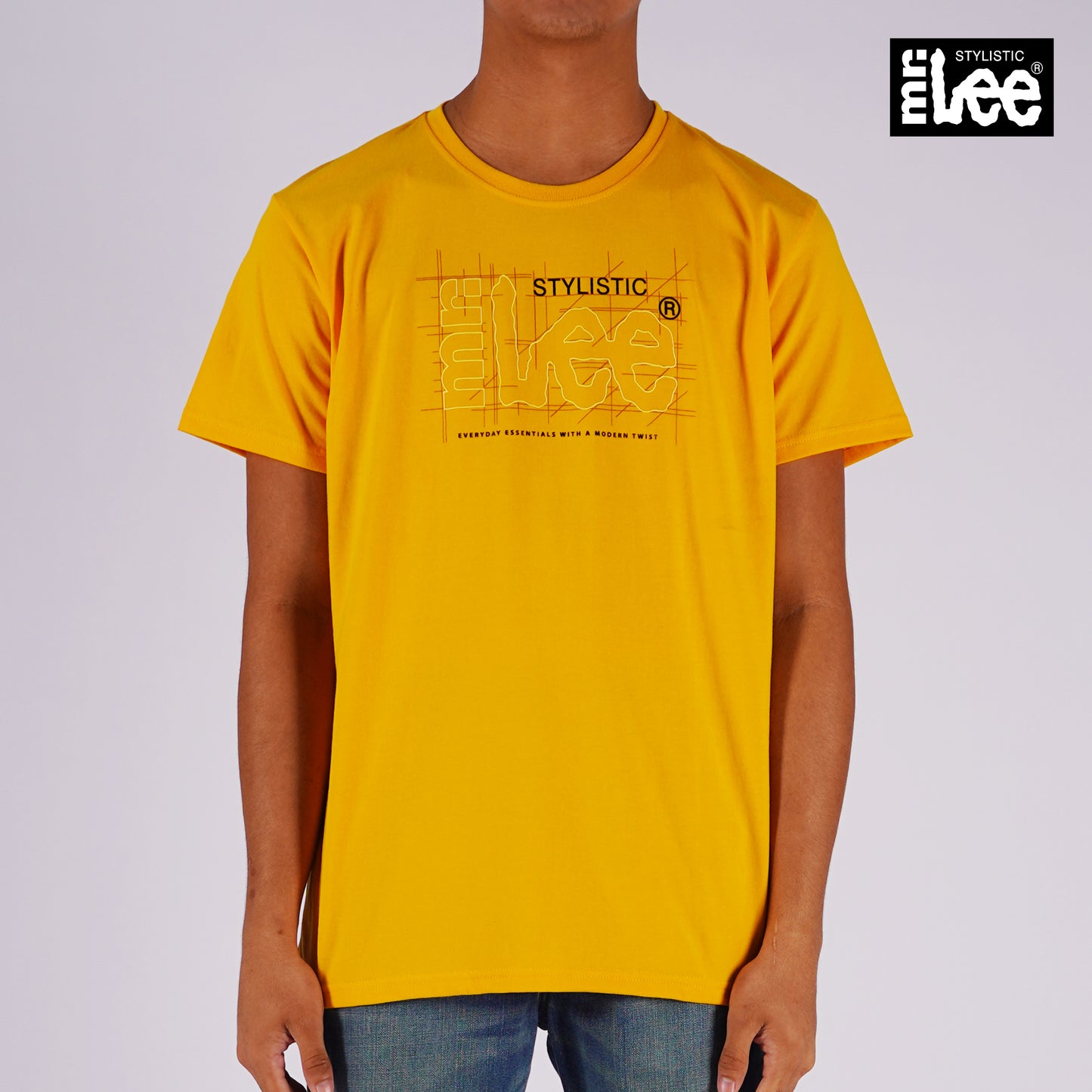 Stylistic Mr. Lee Men's Basic Tees Semi body Fit 151407-U (Artisan Gold)