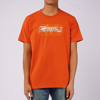 RRJ Men's Basic Graphic Tees Semibody Fitting 159317-U (Orange)