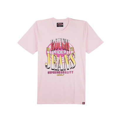 RRJ Men's Basic Graphic Tees Semibody Fitting 150020-U (Light Pink)