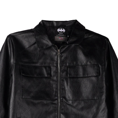 Petrol Basic Leather Jacket Regular Fitting 158674 (Black)