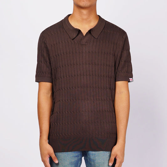 Bobson Japanese Men's Basic Collared Shirt Regular Fit 155113 (Brown)