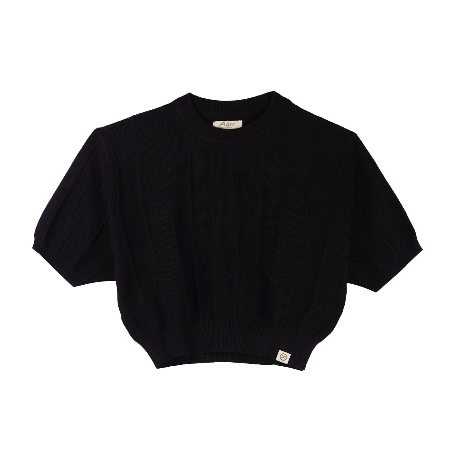 Petrol Ladies Basic Tees Crop Fitting Knitted Fabric 158520 (Black)