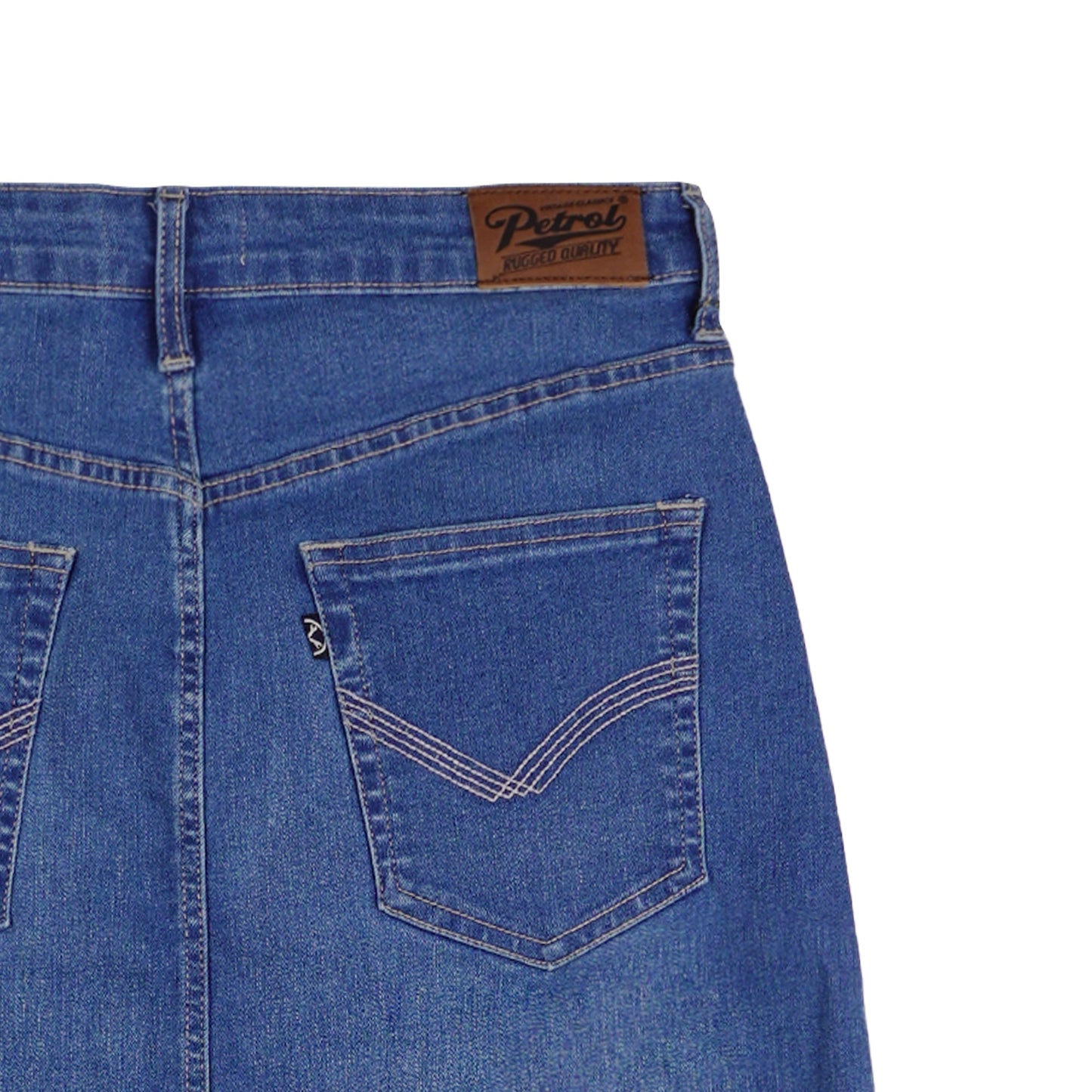 Petrol Ladies Basic Denim Skirt Mid-Waist Extreme with Detail 157819 (Light Shade)