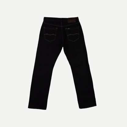 RRJ Men's Basic Denim Pants Regular Fitting Mid-Rise 162416 (Black)