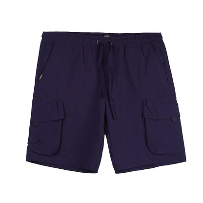 Bobson Japanese Men's Basic Non-Denim Cargo Short Mid Waist 155281 (Navy)