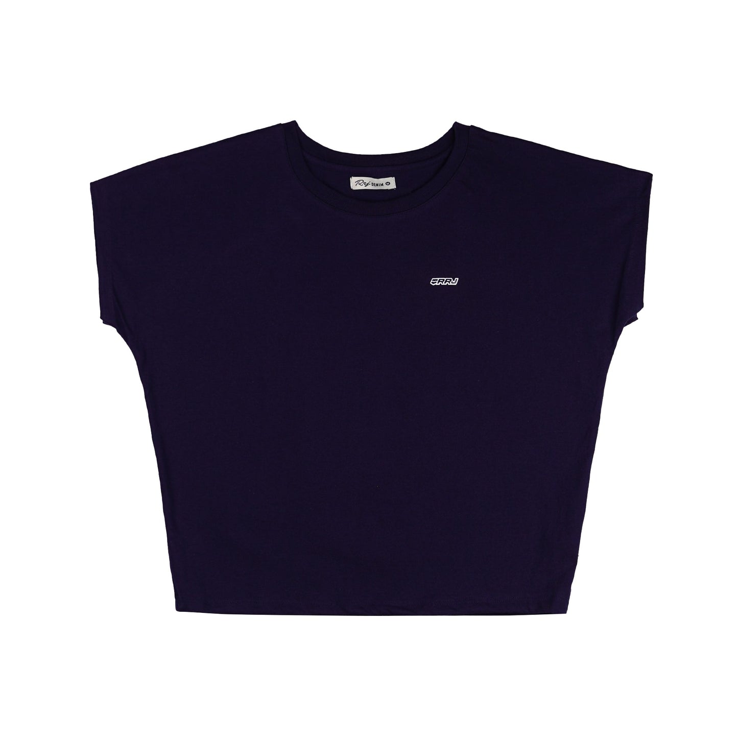 RRJ Ladies Basic Tees Boxy Fitting CVC Jersey Fabric 145721 (Navy)