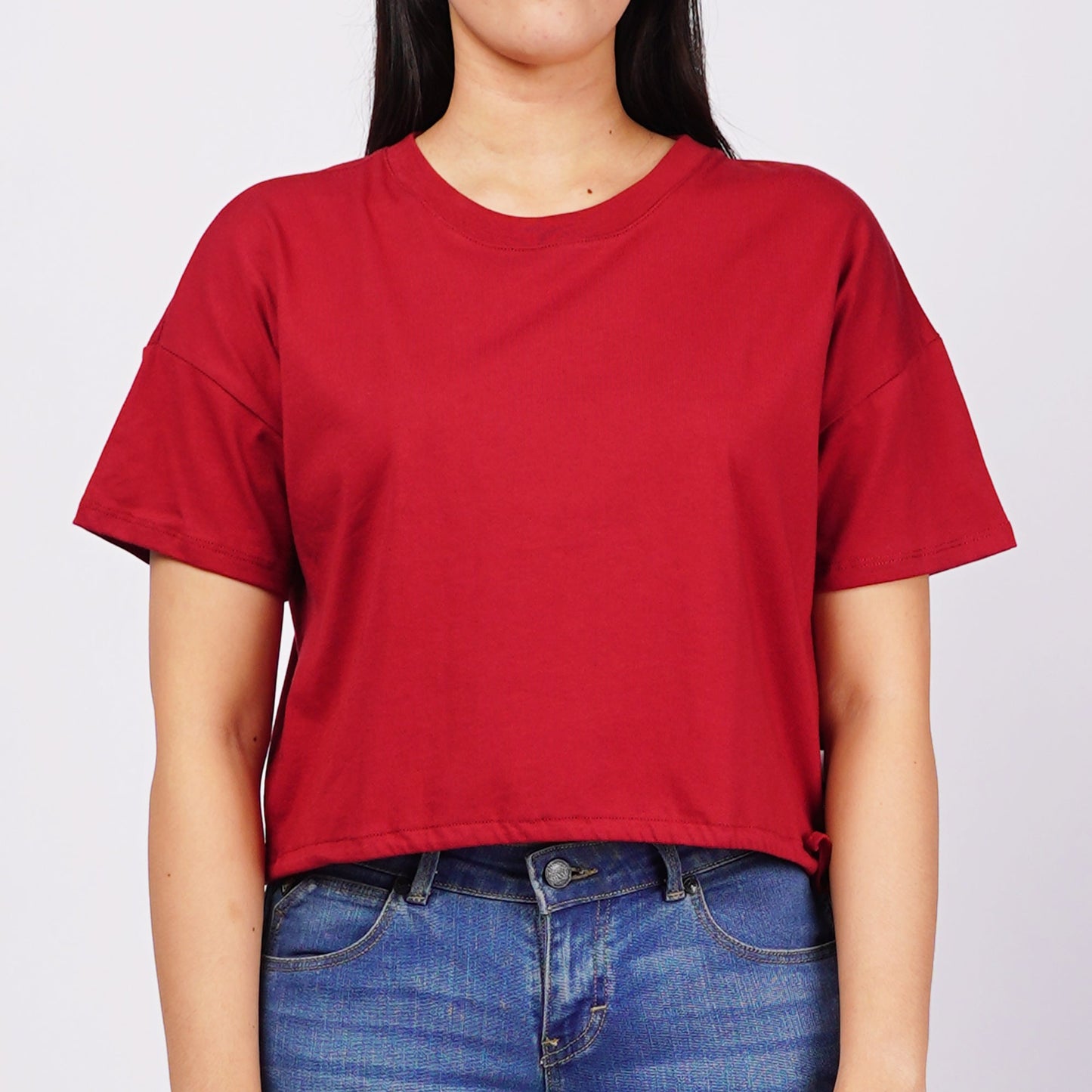 Bobson Japanese Ladies Basic Tees Boxy Fit 155435-U (Red)