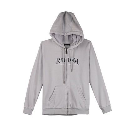 RRJ Ladies Basic Hoodie Jacket Regular Fitting Terry Fabric 123475 (Gray)