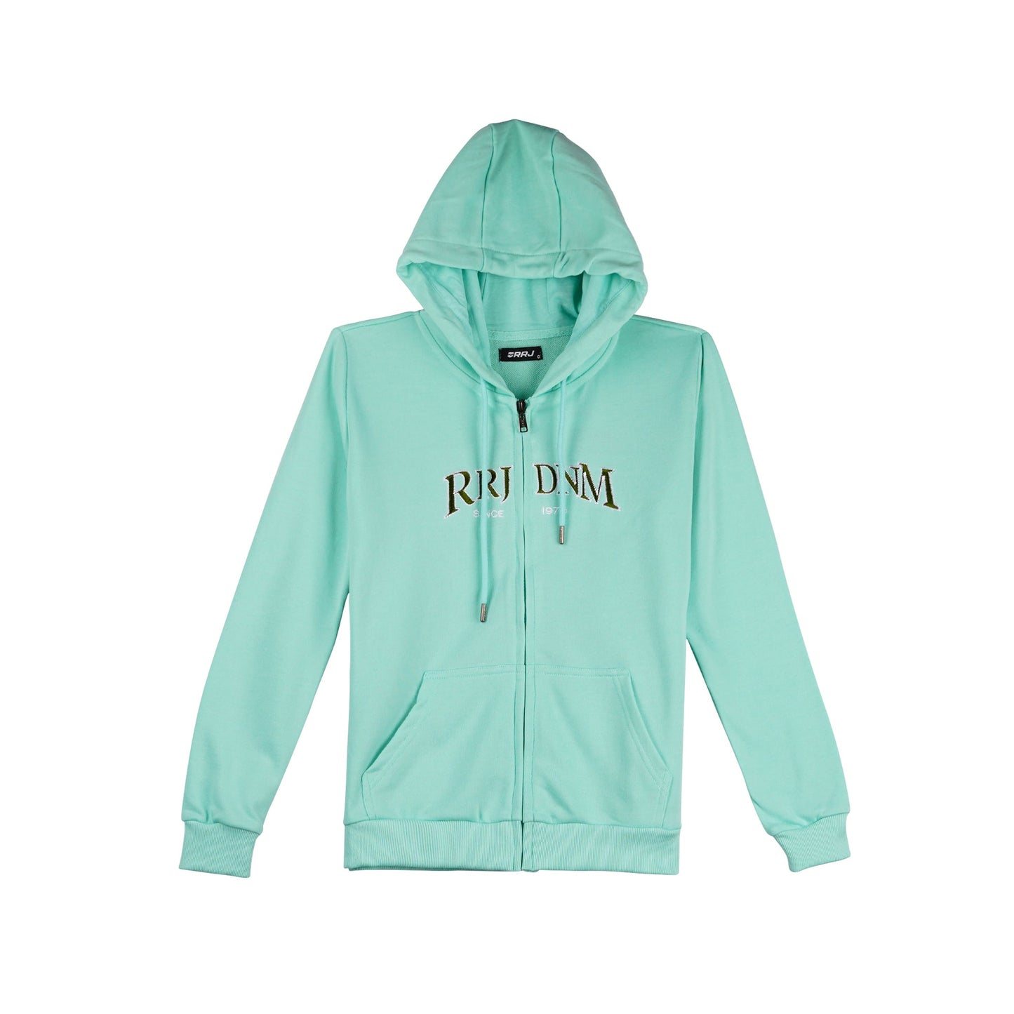 RRJ Ladies Basic Hoodie Jacket Regular Fitting Terry Fabric 123475 (Green)