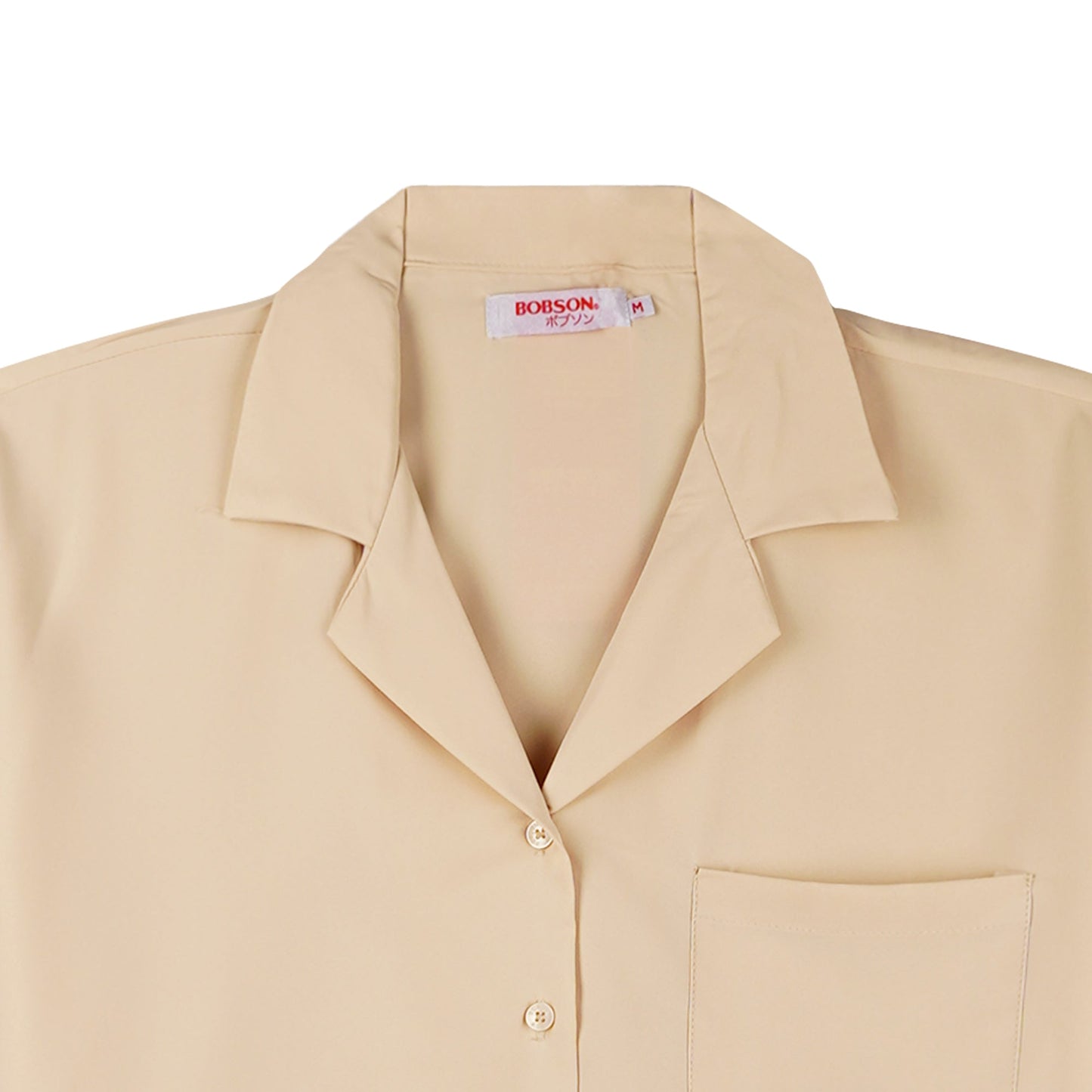 Bobson Japanese Ladies Basic Woven Shirt Boxy Fit 144255 (Bleach Sand)