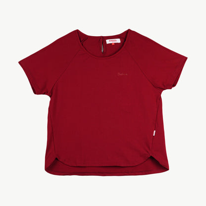 Bobson Japanese Ladies Basic Tees Boxy Fit 162936-U (Red)