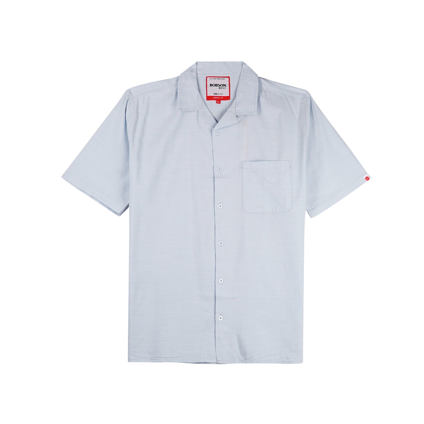 Bobson Japanese Men's Basic Woven Shirt Button Down Comfort Fit 159605 (Light Blue)