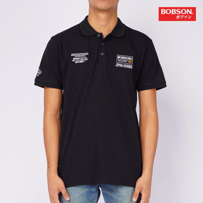 Bobson Japanese Men's Basic Collared Shirt Slim Fit 105238 (Black)