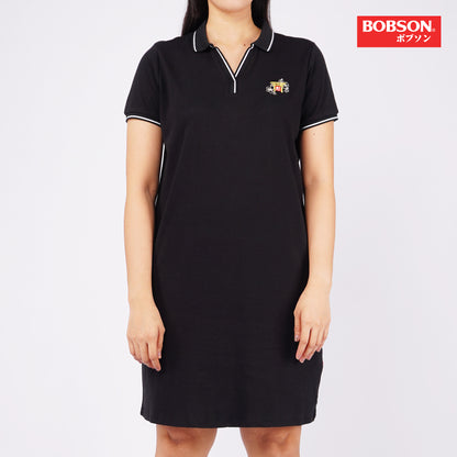 Bobson Japanese Ladies Basic Dress Relaxed Fit 139718 (Black)