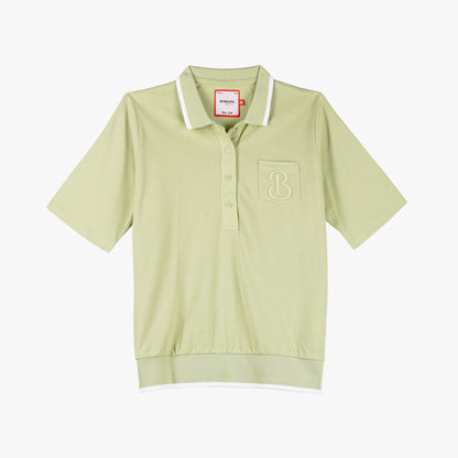 Bobson Japanese Ladies Basic Collared Shirt Relaxed Fit 139895 (Light Green)