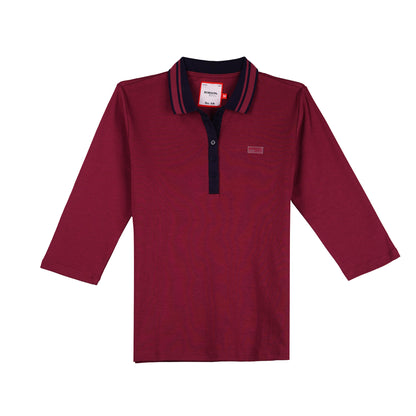 Bobson Japanese Ladies Basic Collared Shirt Slim Fit 133576 (Rumba Red)