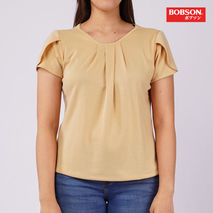 Bobson Japanese Ladies Basic Tees Boxy Fit 160364-U (Beige)