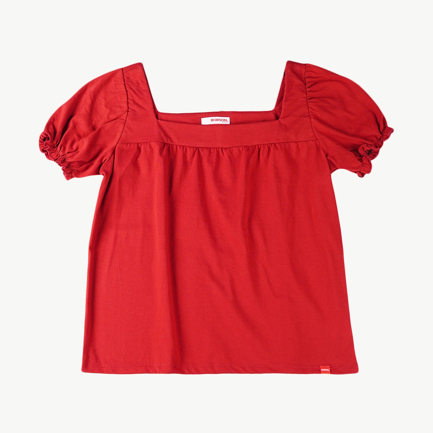 Bobson Japanese Ladies Basic Tees Boxy Fit 155581 (Rumba Red)