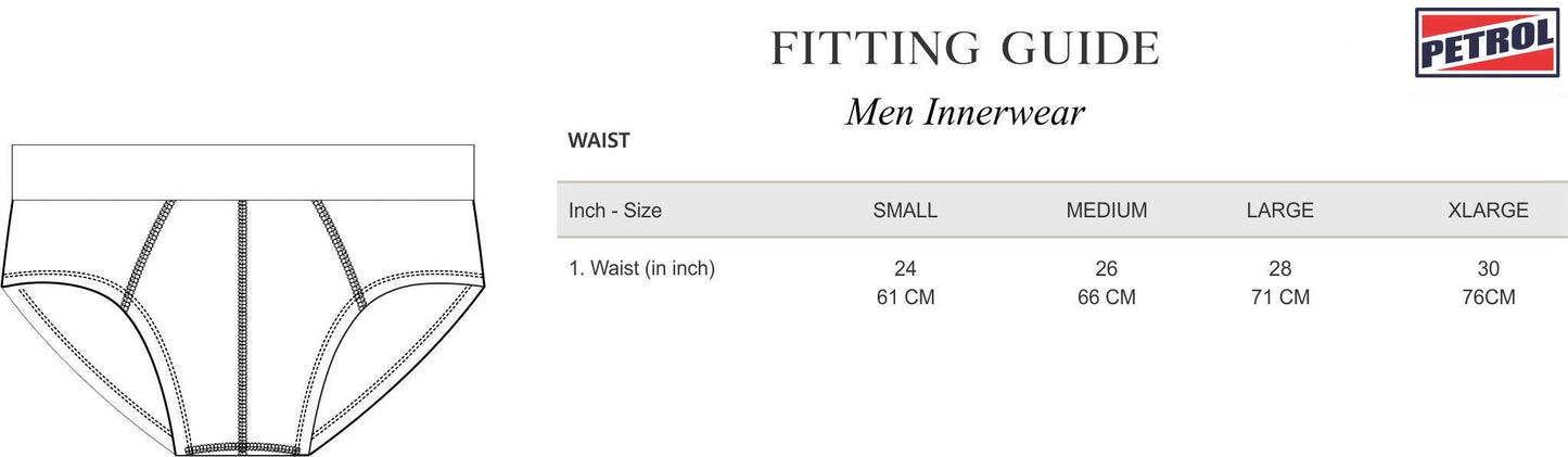 Petrol Men's Basic Accessories Innerwear 3-in-1 Hipster Cotton Brief 107104 (Heather Black)