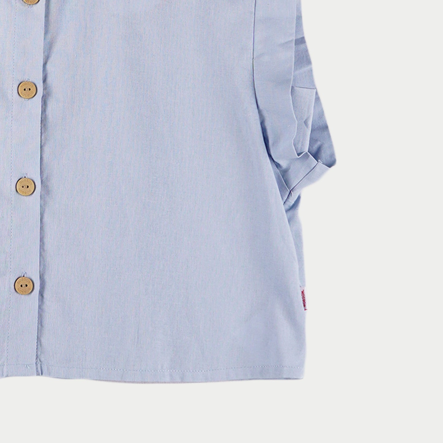 Bobson Japanese Ladies Basic Woven Shirt Boxy Fit 155986 (Blue)