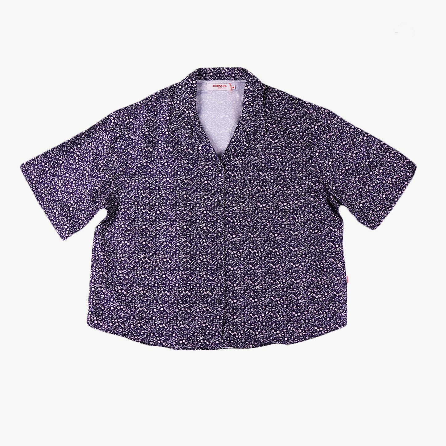 Bobson Japanese Ladies Basic Woven Shirt Relaxed Fit 154852 (Navy)