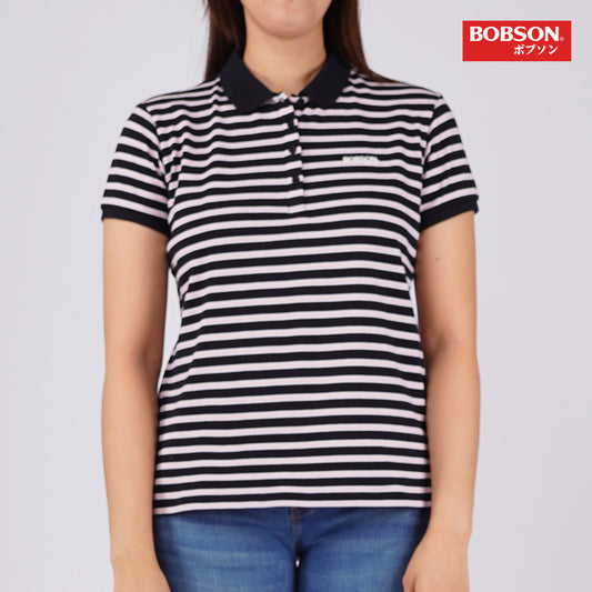 Bobson Japanese Ladies Basic Collared Shirt Regular Fit 137313 (Black)