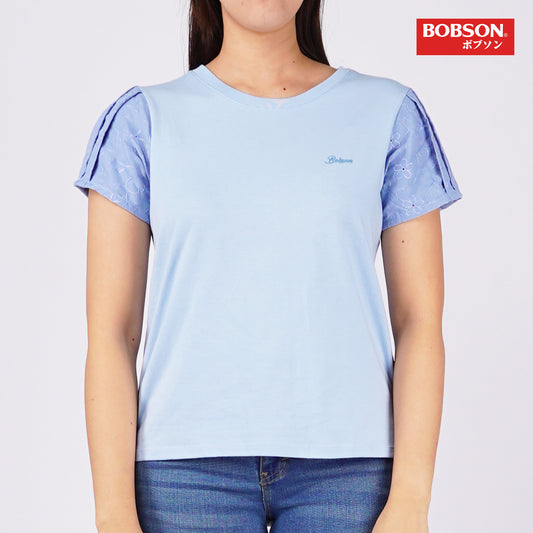 Bobson Japanese Ladies Basic Tees Boxy Fit 156085 (Chambray Blue)