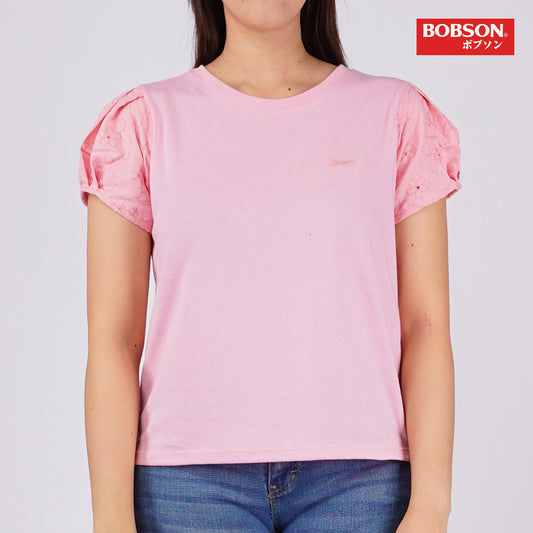 Bobson Japanese Ladies Basic Tees Boxy Fit 156085 (Pink)