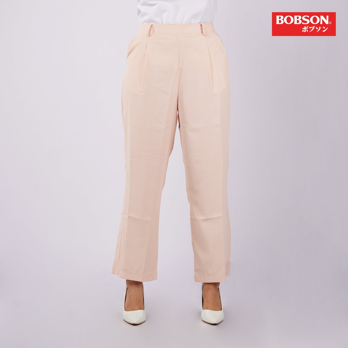 Bobson Japanese Ladies Basic Non-Denim Colored Pants 161229 (Coral)