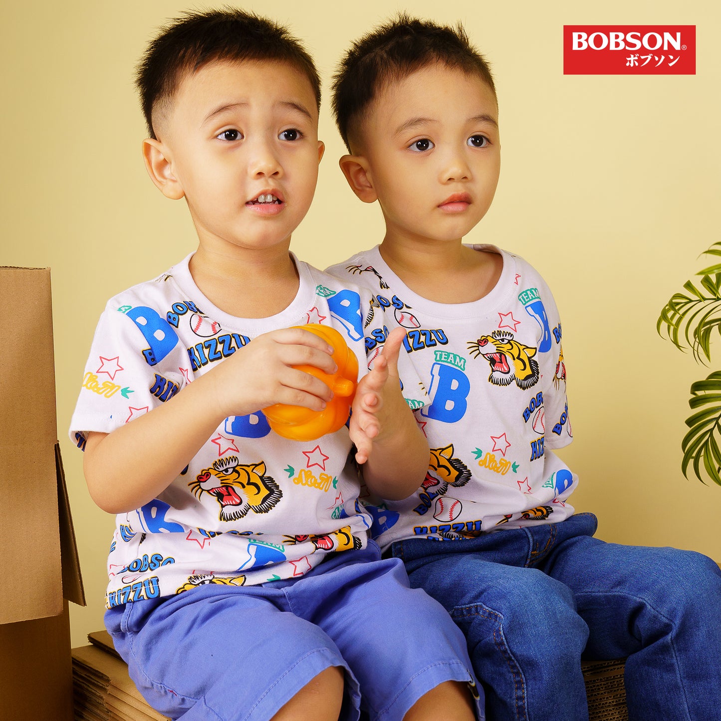 Bobson Japanese Children's Wear Toddler Basic Tees Regular Fit 163710-U (White)