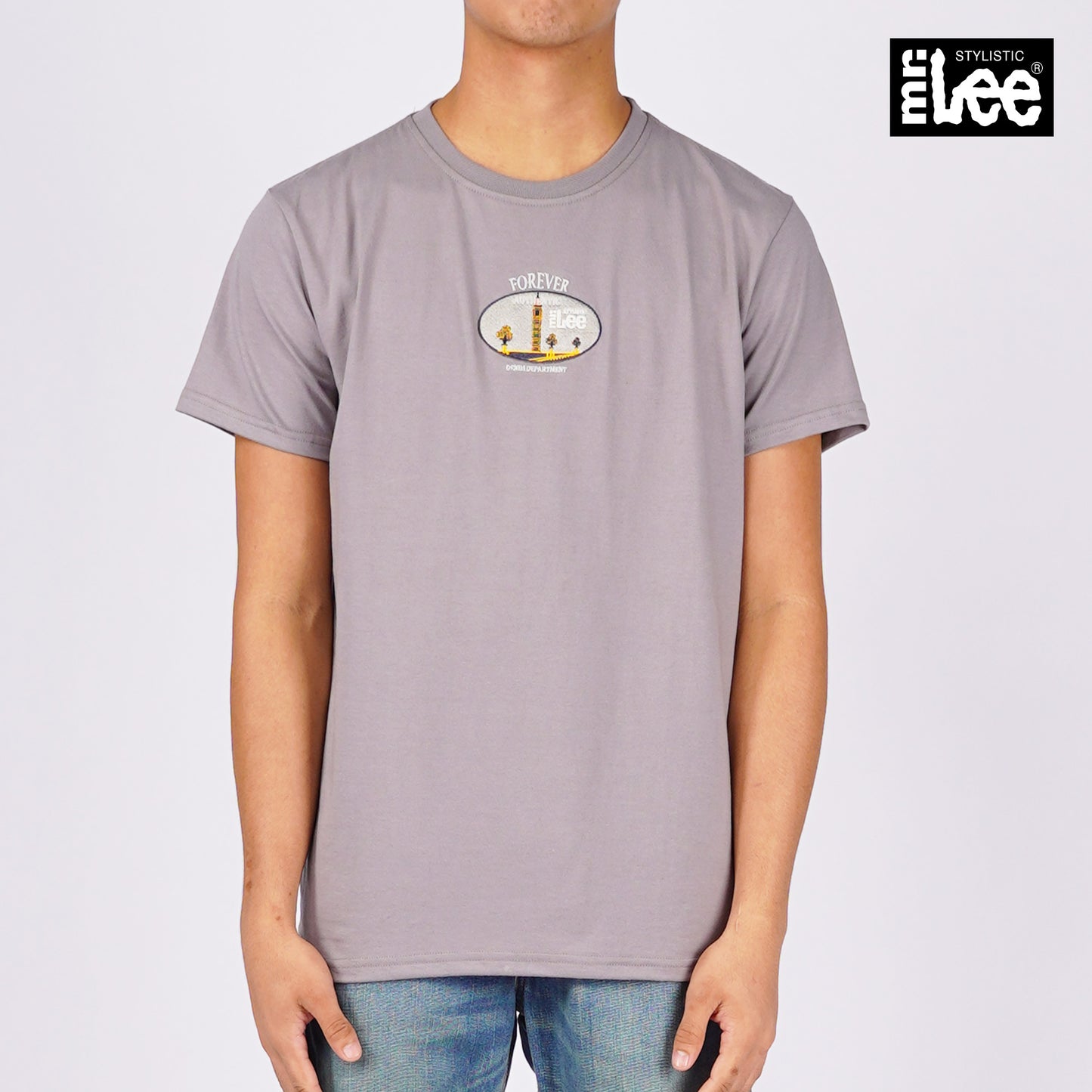 Stylistic Mr. Lee Men's Basic Tees Semi Body Fit 163495-U (Charcoal Gray)