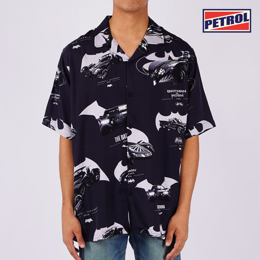 Petrol x Batman Men's Basic Woven Shirt Comfort Fitting 158817 (Black)