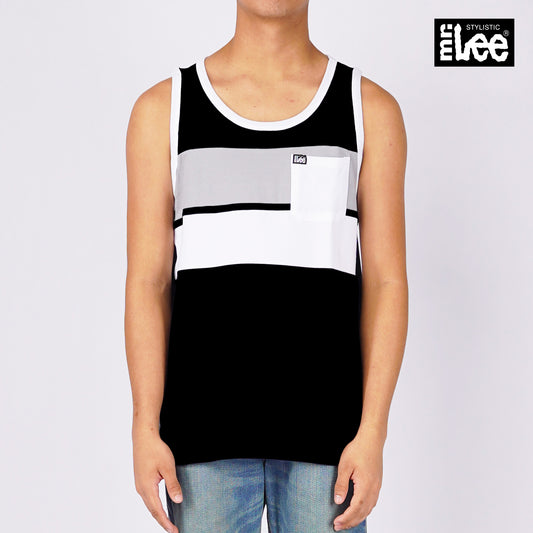 Stylistic Mr. Lee Men's Basic Tank Top Semi body Fit 120805 (Black)