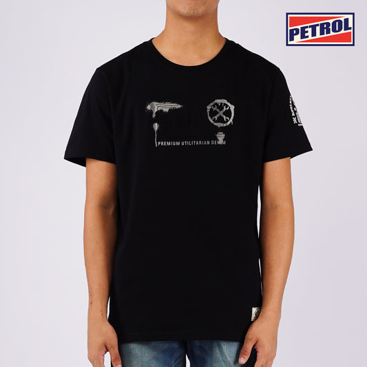 Petrol Men's Basic Tees Slim Fitting Cotton Jersey Fabric 148415 (Black)