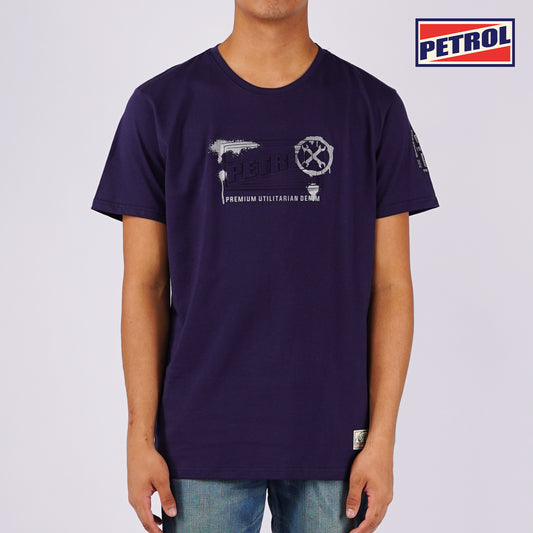 Petrol Men's Basic Tees Slim Fitting Cotton Jersey Fabric 148415 (Navy)