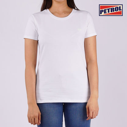 Petrol Ladies Basic Tees Regular Fitting Missed Lycra Fabric 116120 (White)