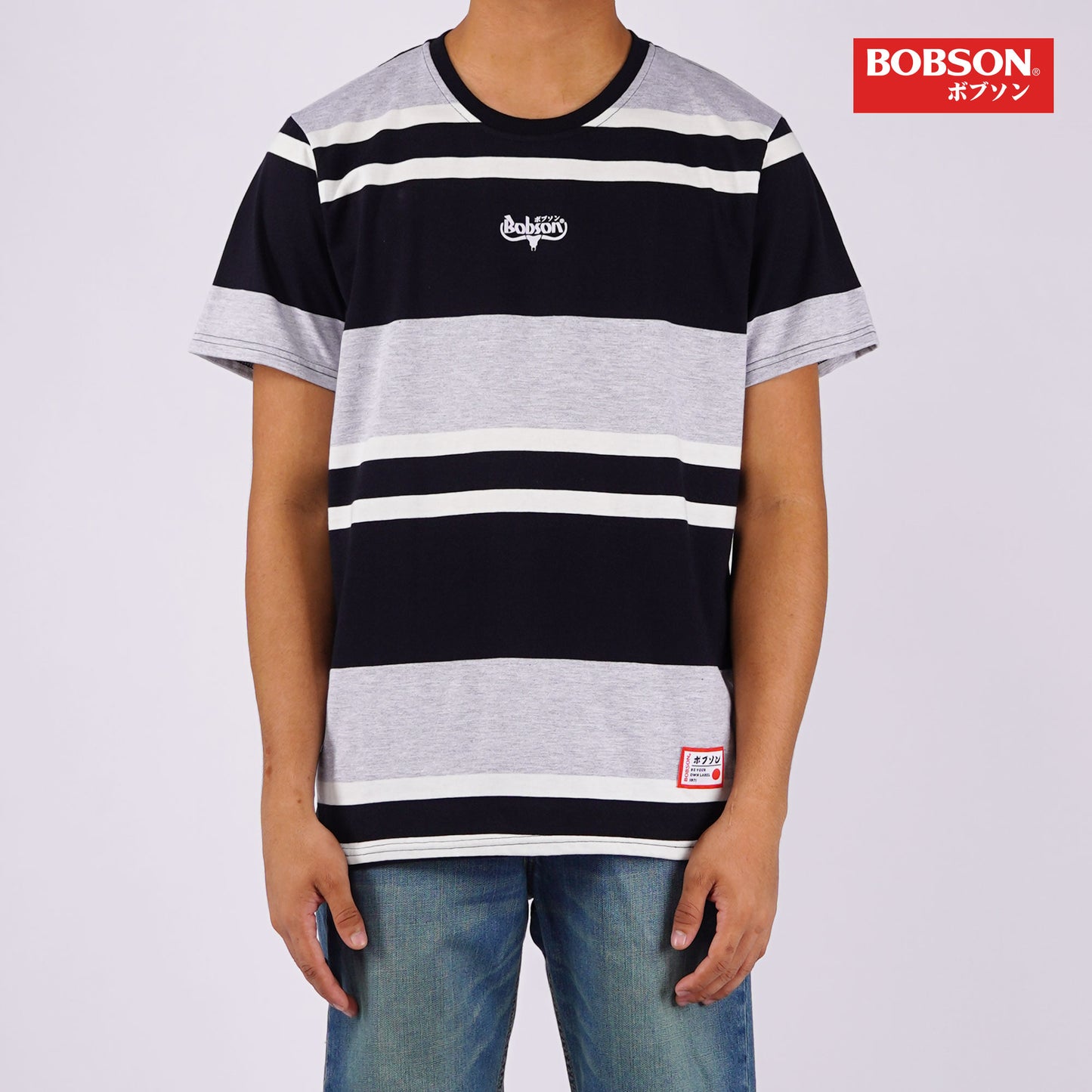 Bobson Japanese Men's Basic Tees Slim Fit 159804 (Black)