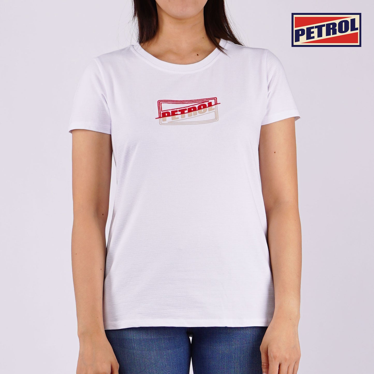 Petrol Ladies Basic Tees Regular Fitting Missed Lycra Fabric 129271 (White)