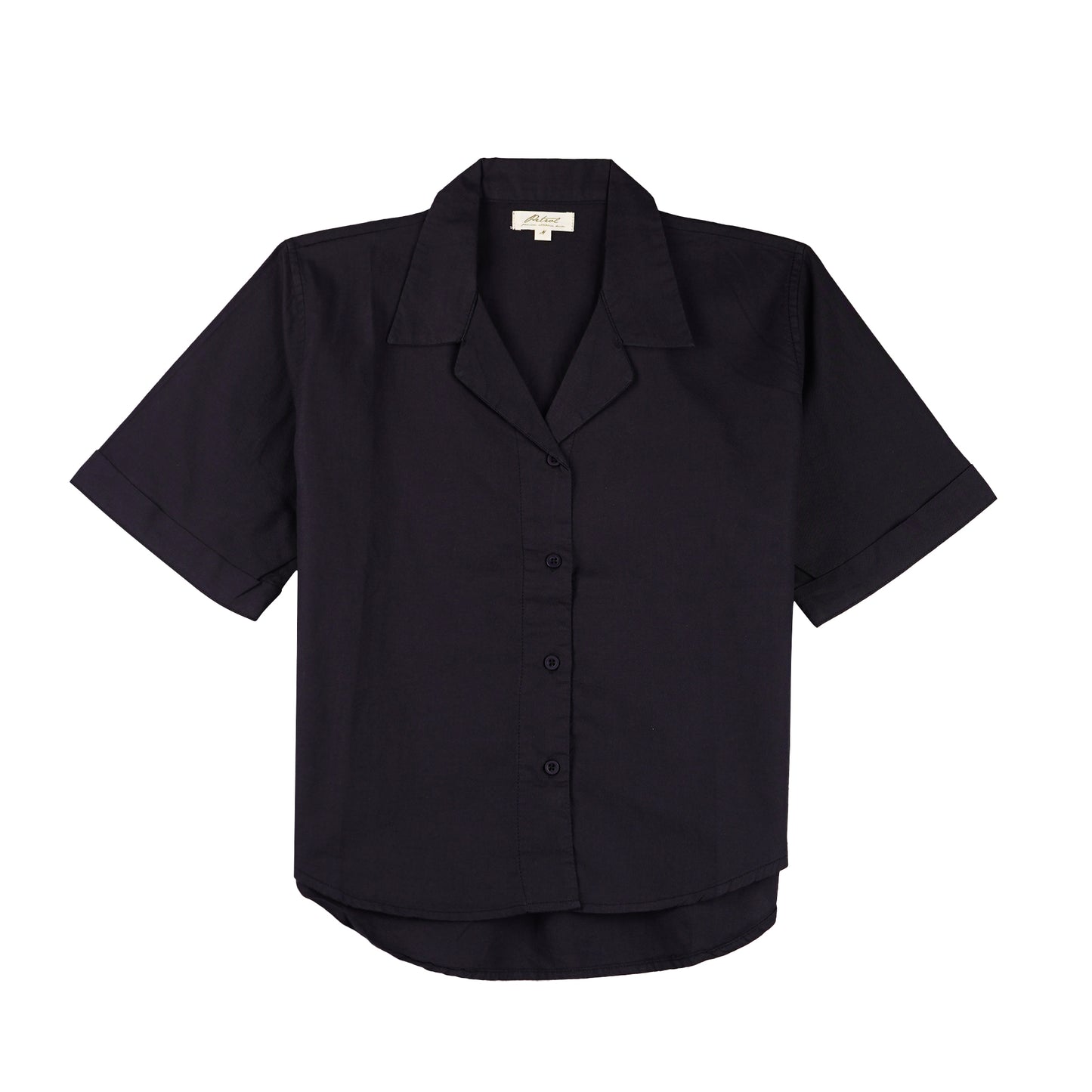 Petrol Ladies Basic Woven Regular Fitting Linen Fabric 161292 (Black)