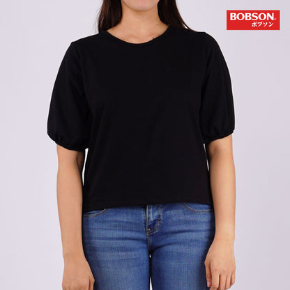 Bobson Japanese Ladies Basic Tees Crop Fit 162667 (Black)