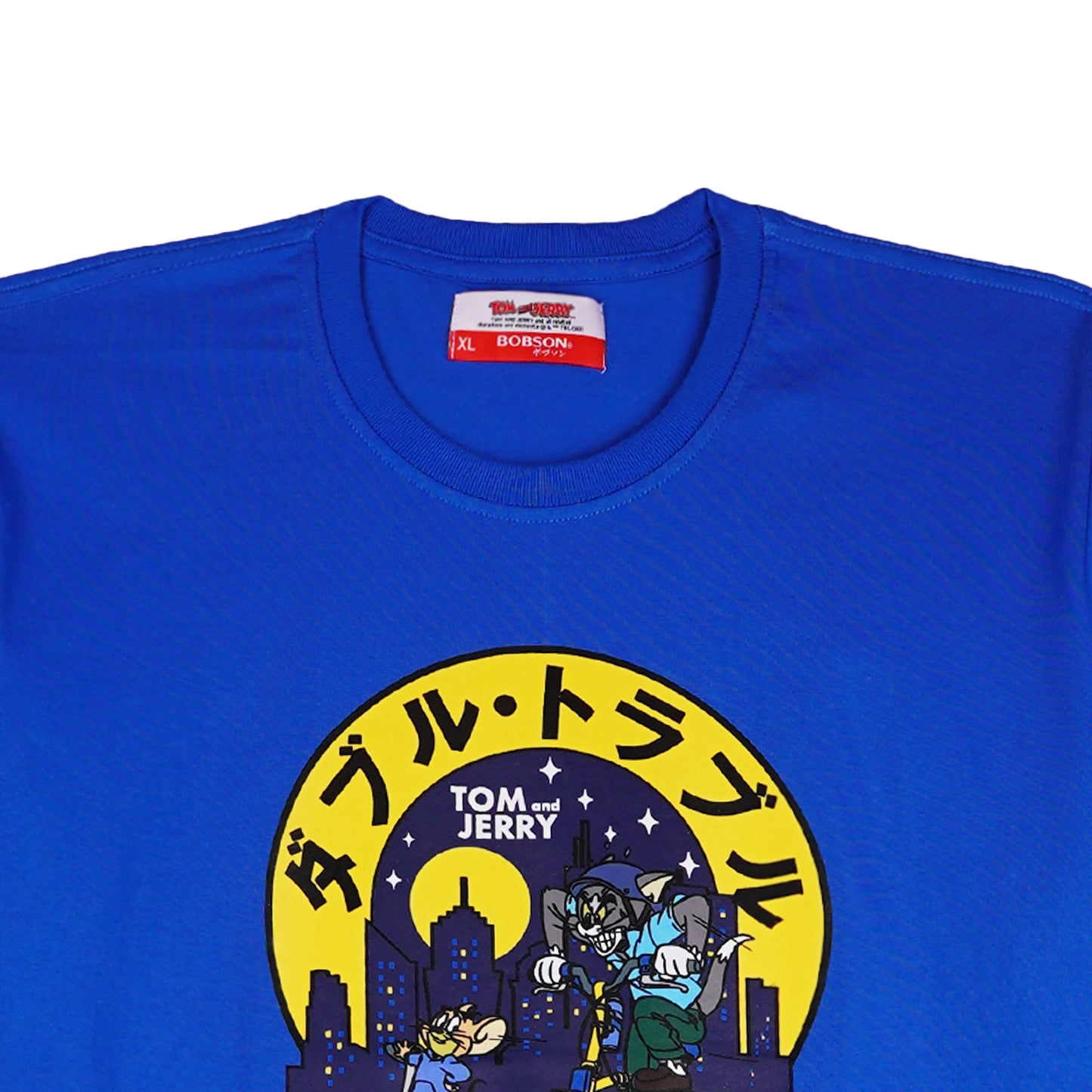 Bobson Japanese Men's X Tom and Jerry Basic Tees Slim Fit 162009-U (Princess Blue)