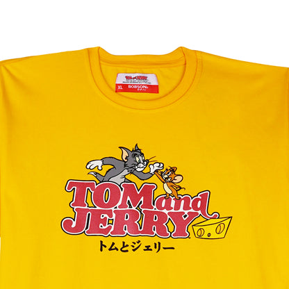 Bobson Japanese Men's X Tom and Jerry Basic Tees Slim Fit 162016-U (Yellow)